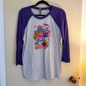 Modcloth raglan dinosaur shirt, XL